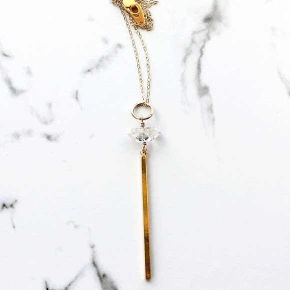 Laura Stark Herkimer diamond wand necklace - Picture 1 of 6